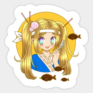 Kawaii Ramen Girl with Spoon Sticker